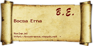 Bocsa Erna névjegykártya